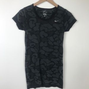 Nike Dry Fit Black Gray Camo Running Tee XS